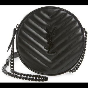 NEW YSL Black round purse